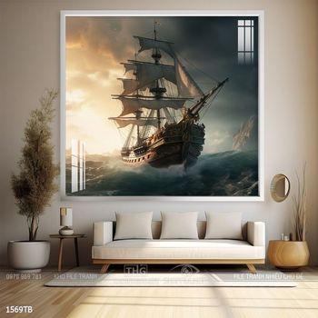 Tranh thuyền buồm và cảnh biển