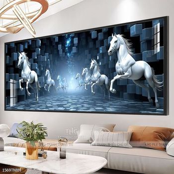Tranh ngựa bát mã trang trí tường nhà