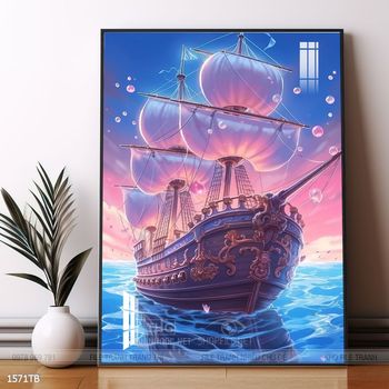 Tranh thuận buồm xuôi gió cánh buồm vàng đẹp nhất