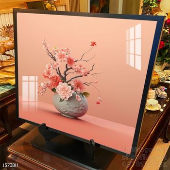 File tranh bình hoa đẹp decor tường nhà trang trí