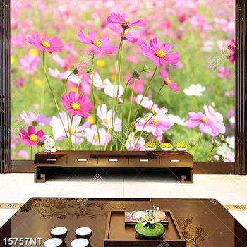 Tranh cánh đồng hoa nở đẹp 15757NT