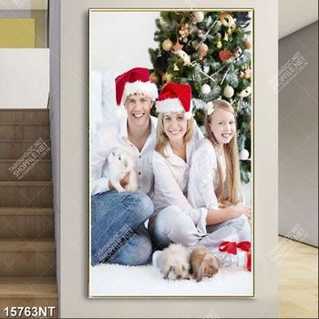 Tranh gia đình đón noel