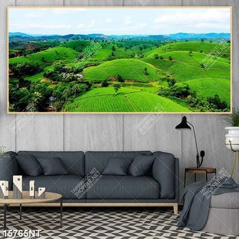 Tranh phong cảnh đồi cỏ xanh 15765NT