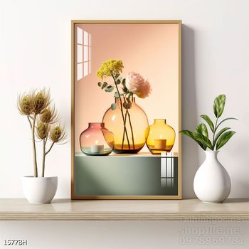 Tranh bình hoa đẹp decor trang trí tường