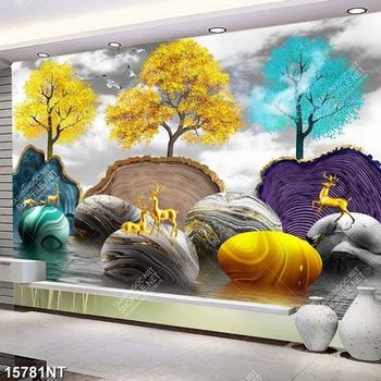 Tranh hưu vàng và cây file gốc