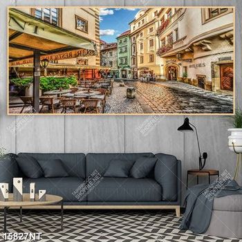 Tranh psd con đường phố Châu Âu