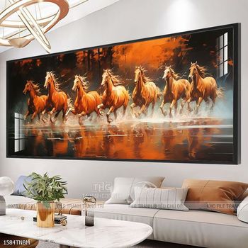 Tranh ngựa bát mã decor trang trí tường