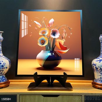 Mẫu tranh bình hoa mới nhất trang trí phòng khách, phòng ăn