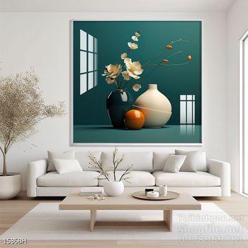 Mẫu tranh bình hoa nghệ thuật decor trang trí tường