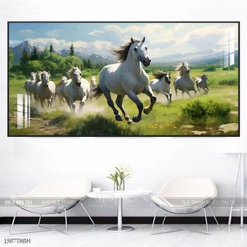 Tranh ngựa bát mã trang trí tường nhà