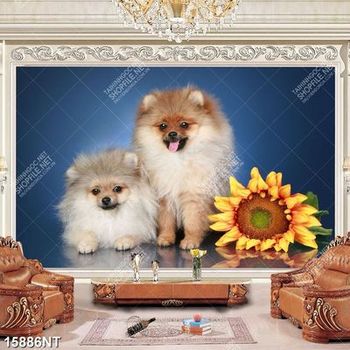 Tranh hai chú chó dễ thương