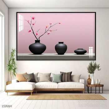 Tranh bình hoa nghệ thuật sang trọng
