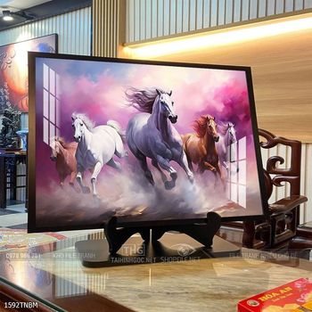 Tranh ngựa bát mã treo tường phòng khách