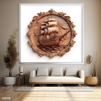 Tranh thuận buồm xuôi gió cánh buồm vàng đẹp nhất