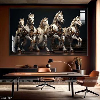 Tranh ngựa bát mã decor trang trí tường