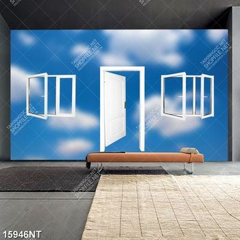 Tranh nghệ thuật cánh cửa màu trắng