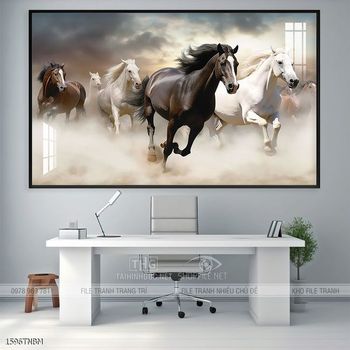 Tranh ngựa bát mã trang trí tường nhà