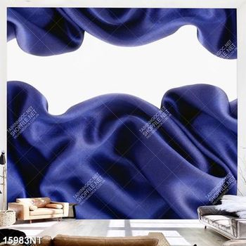 Tranh tấm vải satin màu xanh