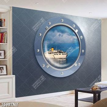 Tranh con tàu trên biển 15987NT