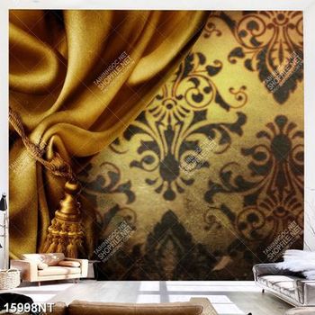 Tranh tấm rèm màu vàng đồng