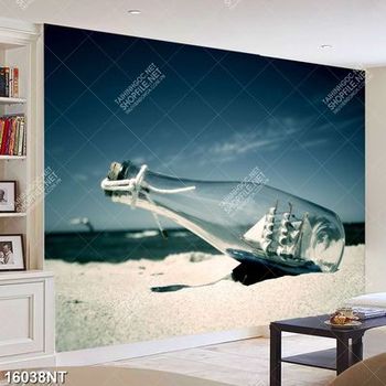 Tranh chai thủy tinh trên cát