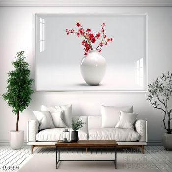 Mẫu tranh bình hoa sang trọng đẹp độc đáo