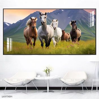 Tranh ngựa bát mã trang trí tường nhà