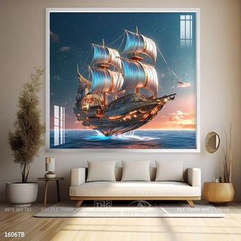 Tranh thuận buồm xuôi gió trang trí tường nhà