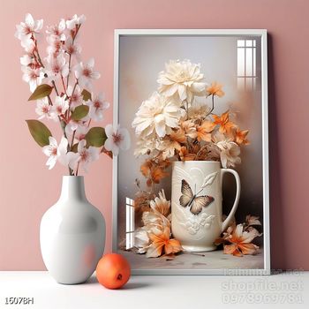 Mẫu tranh bình hoa đẹp hiện đại trang trí tường nhà