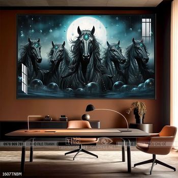 Tranh ngựa bát mã trang trí tường nhà