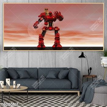 Tranh chiến binh rô bốt màu đỏ