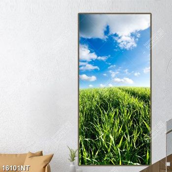 Tranh cánh đồng cỏ xanh