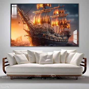 Tranh phong thủy thuận buồm xuôi gió tài lộc đẹp