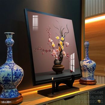 Mẫu tranh bình hoa nghệ thuật decor tường