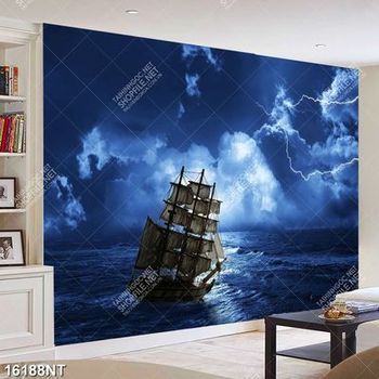 Tranh con thuyền trên biển