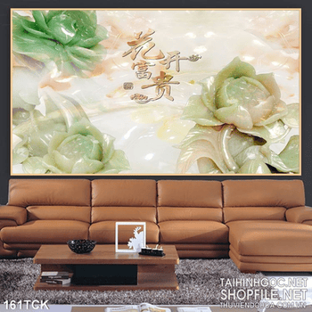 Tranh hoa sen giả ngọc trang trí