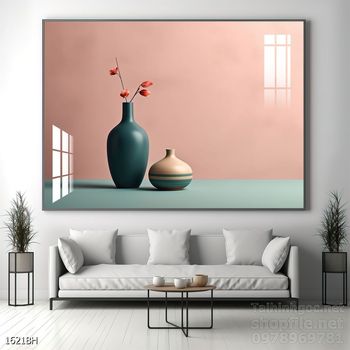 Tranh bình hoa độc đáo trang trí phòng khách