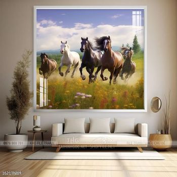 Tranh ngựa bát mã treo tường phòng khách