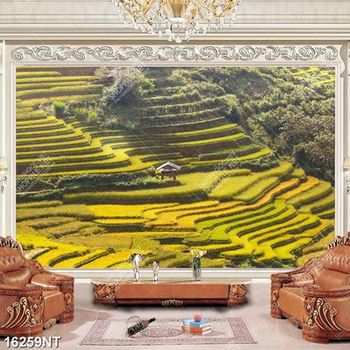 Tranh psd phong cảnh ruộng bậc thang