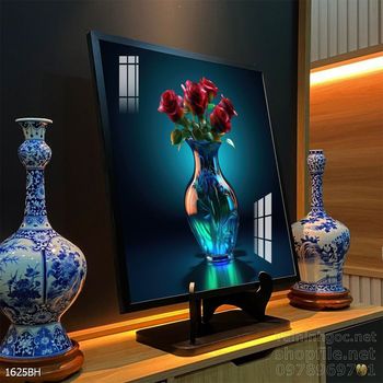 File tranh bình hoa đẹp decor tường nhà trang trí