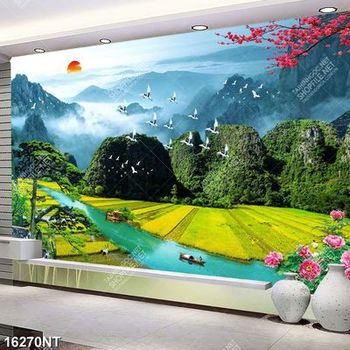 Tranh psd phong cảnh sông núi