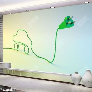 Tranh sợi dây điện màu xanh