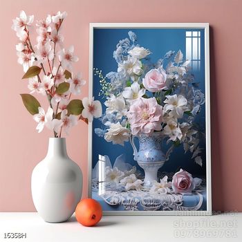 Tranh bình hoa 3D tuyệt đẹp