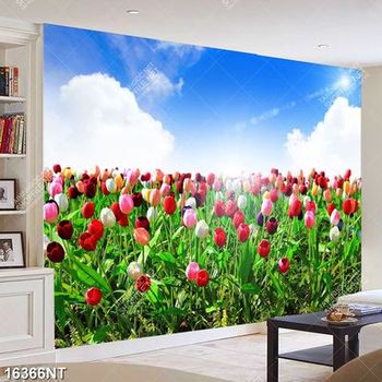 Tranh cánh đồng hoa tulip