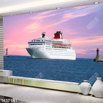 Tranh con tàu trắng trên biển