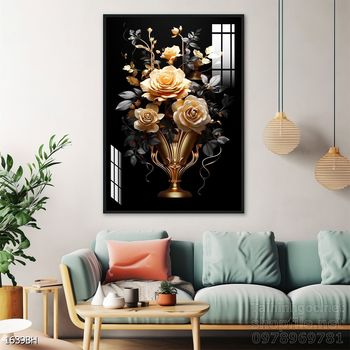 Mẫu tranh bình hoa sang trọng đẹp độc đáo