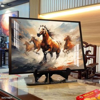 Tranh ngựa bát mã trang trí tường nhà