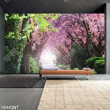 Tranh hai hàng cây nở hoa