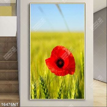 Tranh bông hoa đỏ