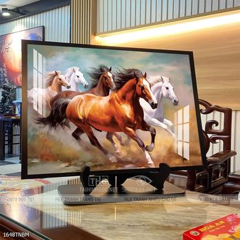 Tranh ngựa bát mã treo tường phòng khách